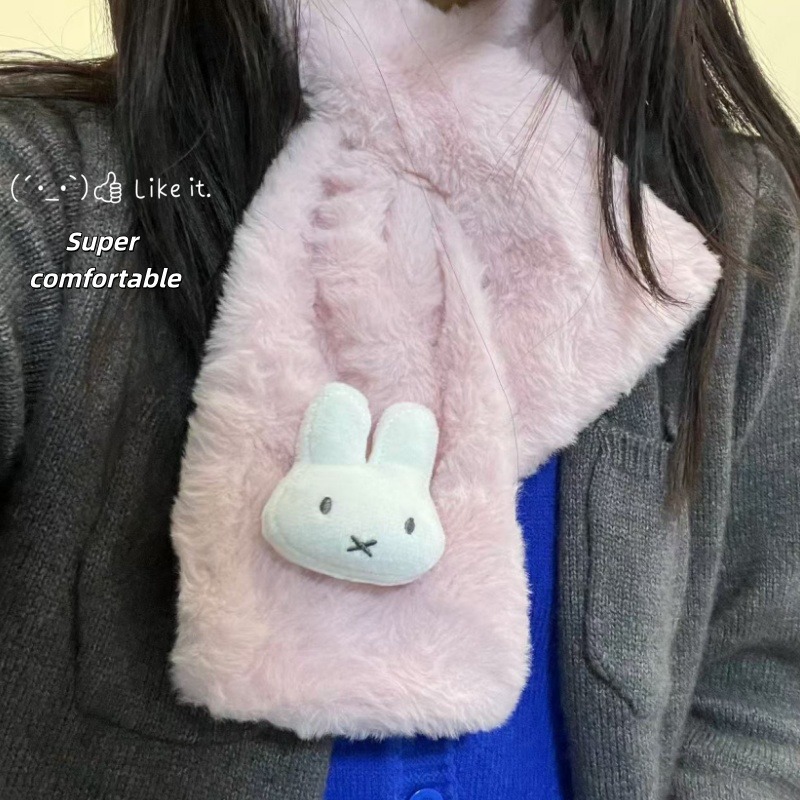 Winter Clothing Cute - White Miffy Scarf | Versatile Fall/Winter