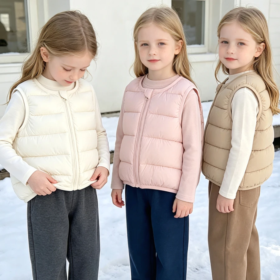 Padded Vest Gilet - Toddler Kids Lightweight Padded Vest Round