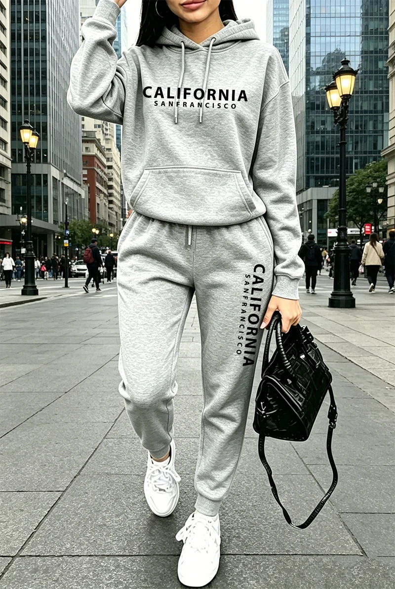 Winter Clothing For Women - Quality Womens Tracksuit Printing Casual Hoodie