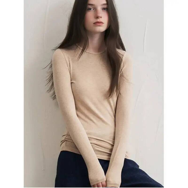 Winter Clothing For Women - Women Cashmere Blend Long Sleeve Top