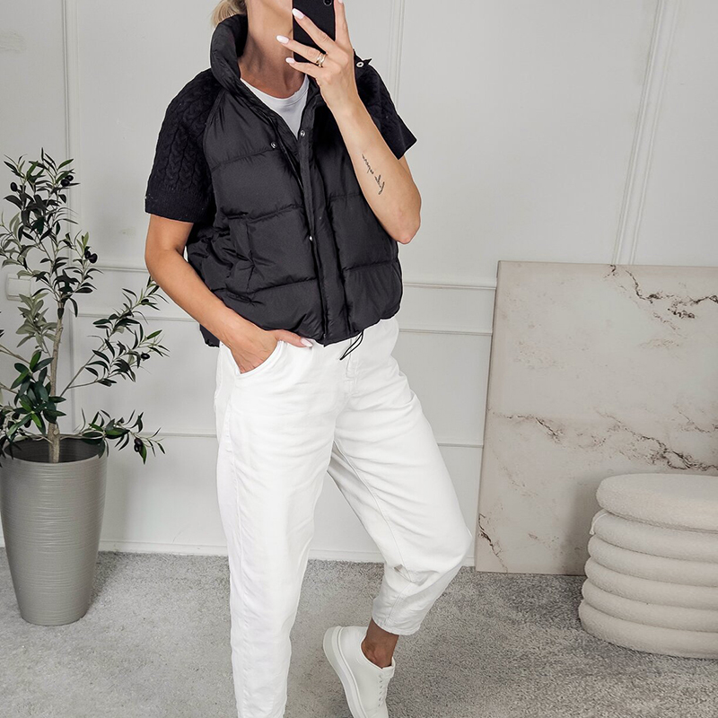 Women's Chic Cropped Puffer Ve - đánh giá và giá Padded Vest Gilet