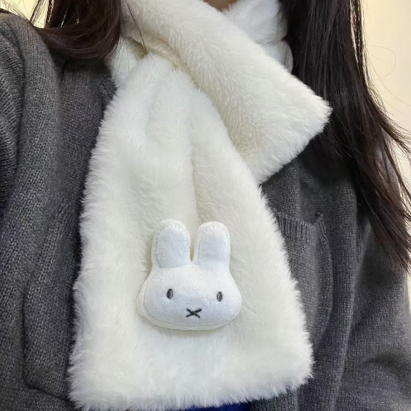 White Miffy Scarf | Versatile  - đánh giá và giá Winter Clothing Cute