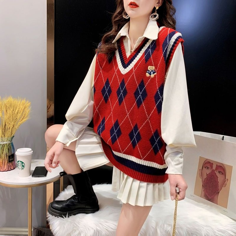 Red Knit Vests for Women Sleev - đánh giá và giá Winter Clothing Trends