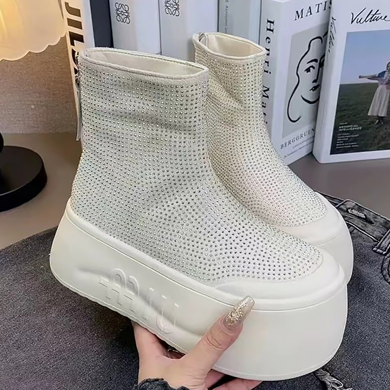 Luxury Rhinestone Woman Bootie - đánh giá và giá Winter Clothing Korea