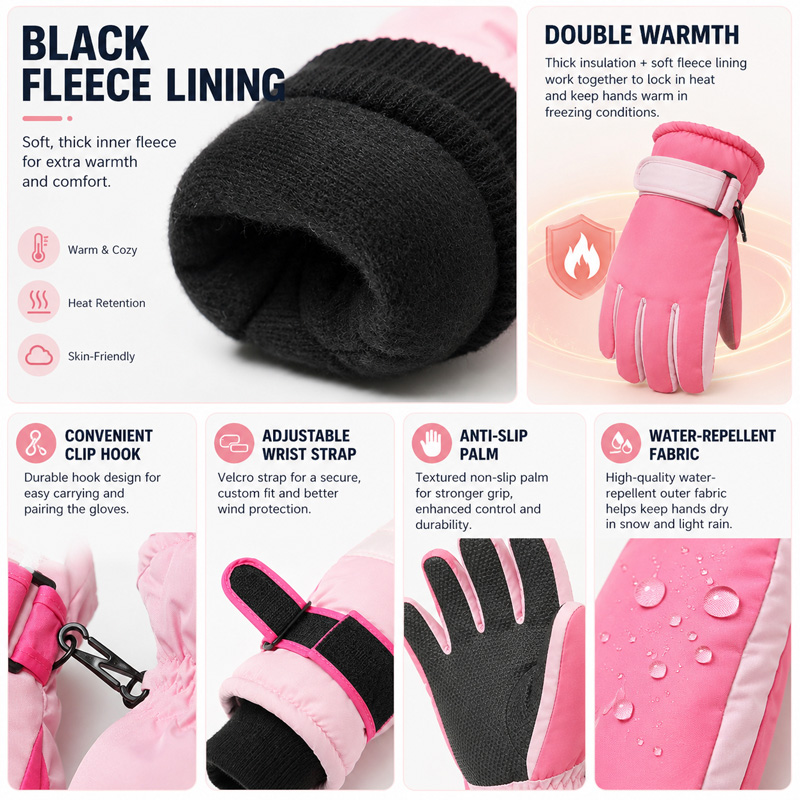 Kids Winter Ski Gloves Waterpr - đánh giá và giá Waterproof Mitten Ski