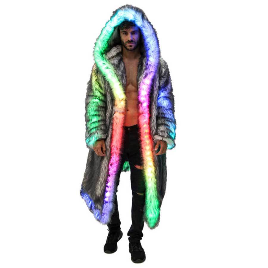 Faux Fur Coat Men Hooded Outer - đánh giá và giá Winter Clothing Uae