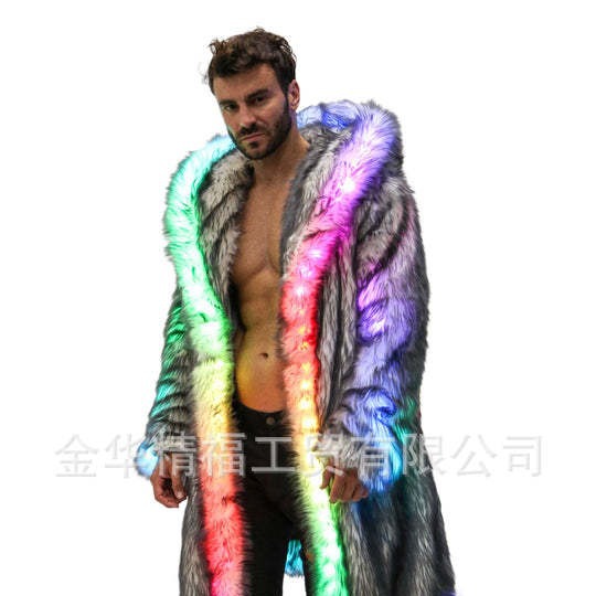 Faux Fur Coat Men Hooded Outer - đánh giá và giá Winter Clothing Uae